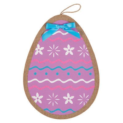 Plaque de porte lumineuse en œuf de Pâques - 1 pièce