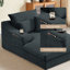 Chaise longue en velours côtelé à compression 47,2 po, siège profond avec porte-gobelet et sac de rangement, aucun assemblage requis-1346242587