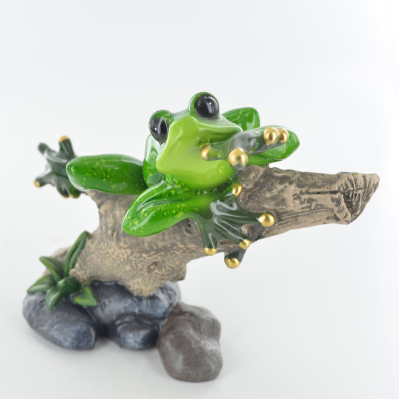 Amos Forest Frog on Branch Figurine