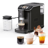 Fully Automatic Espresso Machine, Touch Screen Coffee Maker With Automatic Milk Frother, 20-Bar, Built-In Grinder, 7 Coffee Varieties, One-Touch Operation