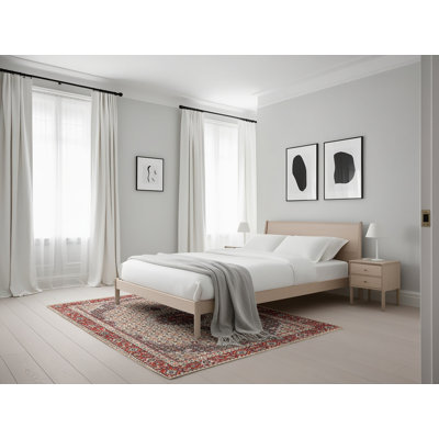 Tapis rouge/beige/noir traditionnel