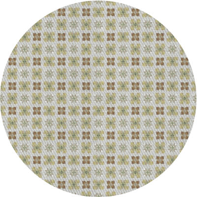 Tapis vert/brun à motifs