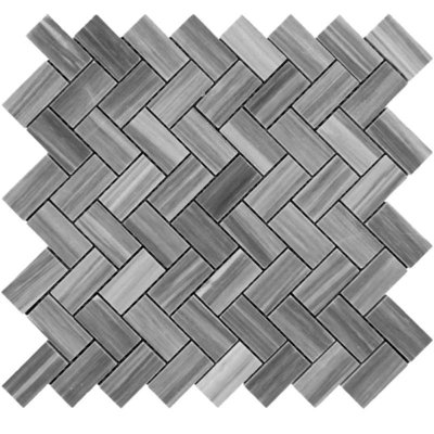 1" x 2" Marble Herringbone Mosaic Wall & Floor Tile