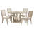 White Washed 5-piece Round Dining Table Set