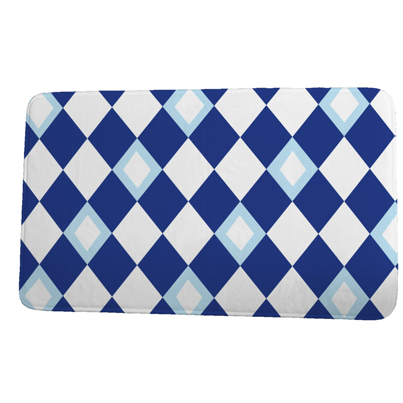 Tapis pour salle de bain Lemmons, H 18 po x L 30 po, Bleu royal