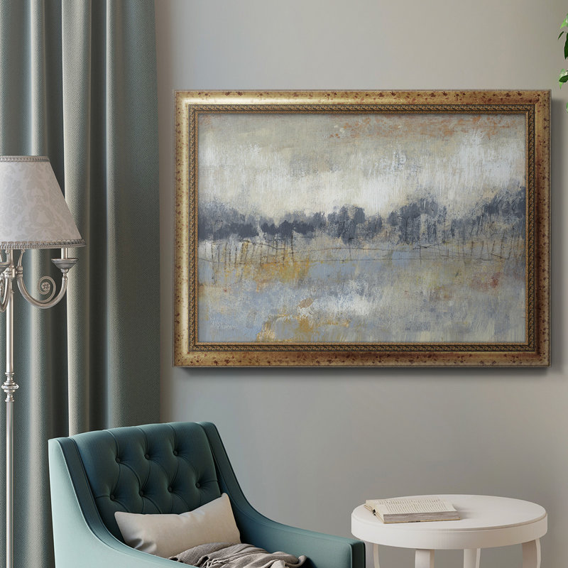 «Cool Grey Horizon II», peinture sur toile encadrée