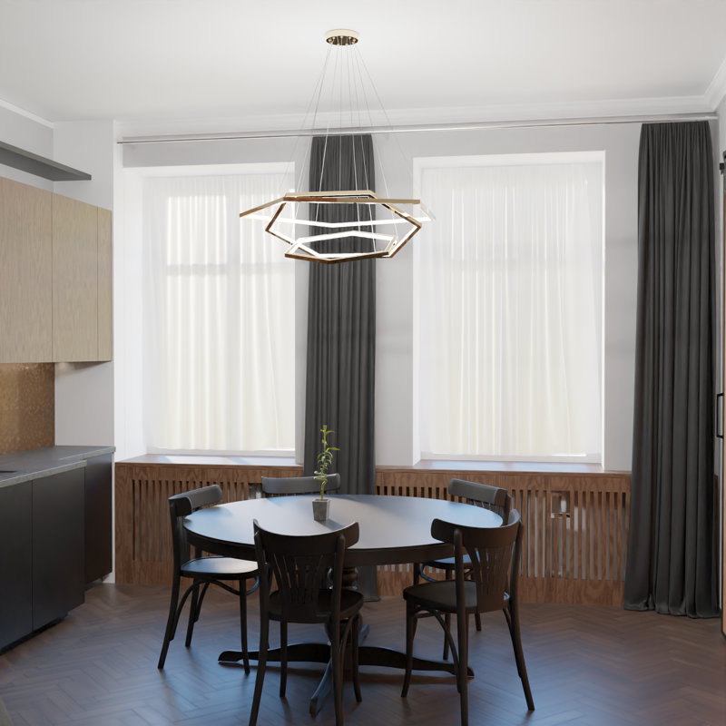 Bellamae 3 - Light Geometric LED Chandelier, 130 cm H x 80 cm W x 80 cm D