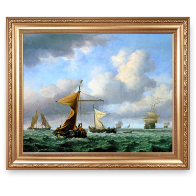 A Brisk Breeze by Willem van de velde Warship Painting Reproductions ,Image Size:30x24 inches World Classic Reproductions For HomeDecor