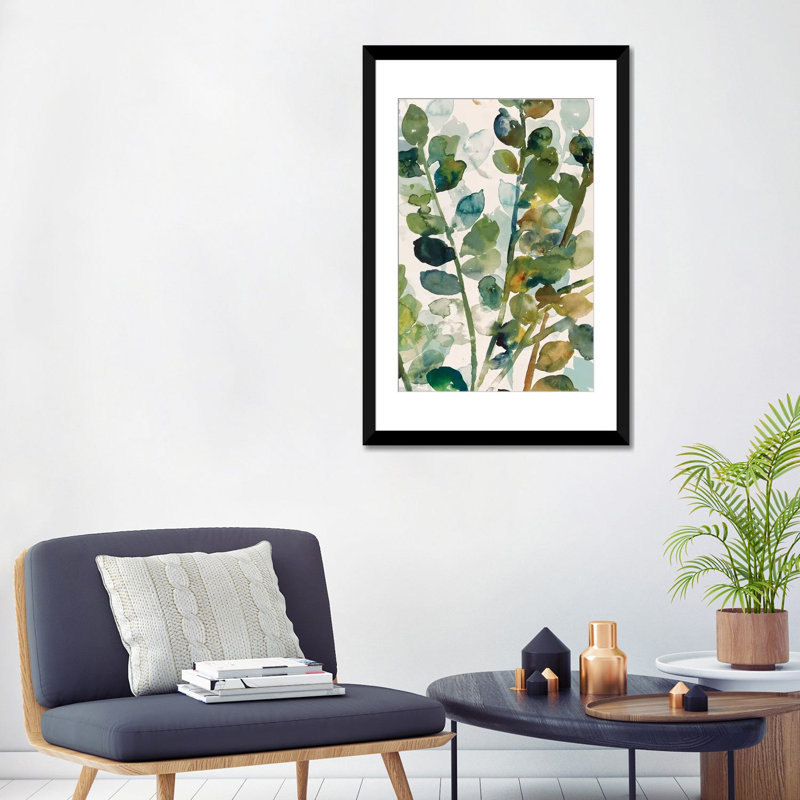 «Fall Leaves II» par Aisa Jensen - reproduction sur toile tendue, H 24 po x l 16 po x P 1 po, Cadre noir