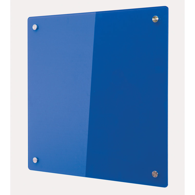 Wall Mounted Glass Board, Blue, 50 cm H x 50 cm W