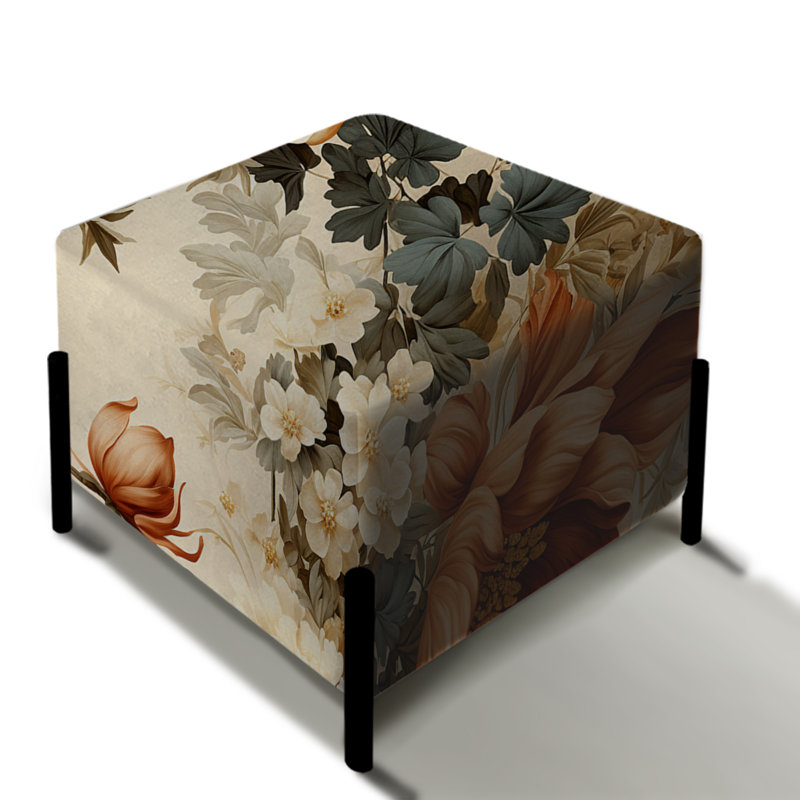 Rustic Brocade Elegance Victorian Motif VI - Repose-pieds carré floral