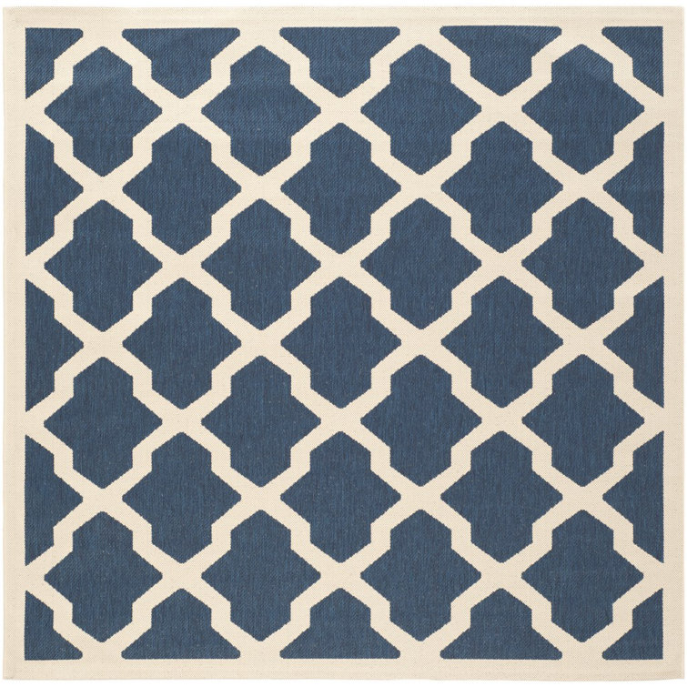 Kerr Hooked Navy/Beige Indoor/Outdoor Rug