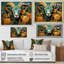 Bleu et orange, chèvre moderne, art mural-586364015-586364009