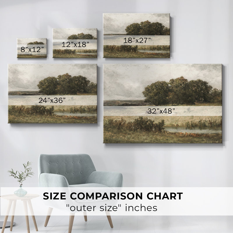 Paysage rétro - CML XXIX, H 25 po x l 37 po x P 1,5 po, Toile tendue