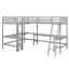 Lit mezzanine en bois avec échelle en L et 2 bureaux intégrés en L