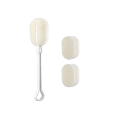Water Bottle Sponge Bottle Brush With Handle Non-scratch Cleaner For Wine Whiskey Glasses Mugs And Tumblers With 3 Brush Heads