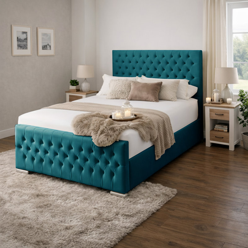 Kensington Upholstered Bed Frame, Double (4'6), Mallard