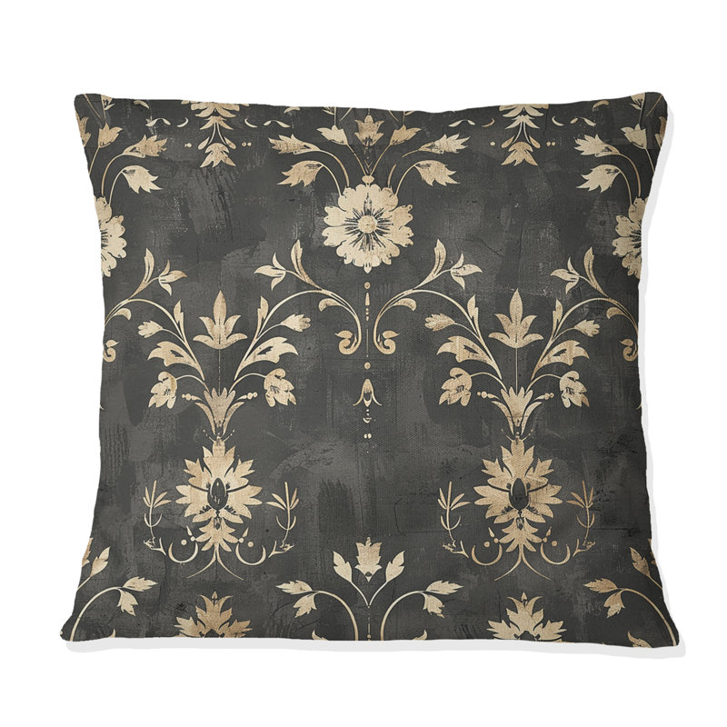 Coussin lombaire gris foncé Farmhouse Charm II, Carrée, H 18 po x l 18 po