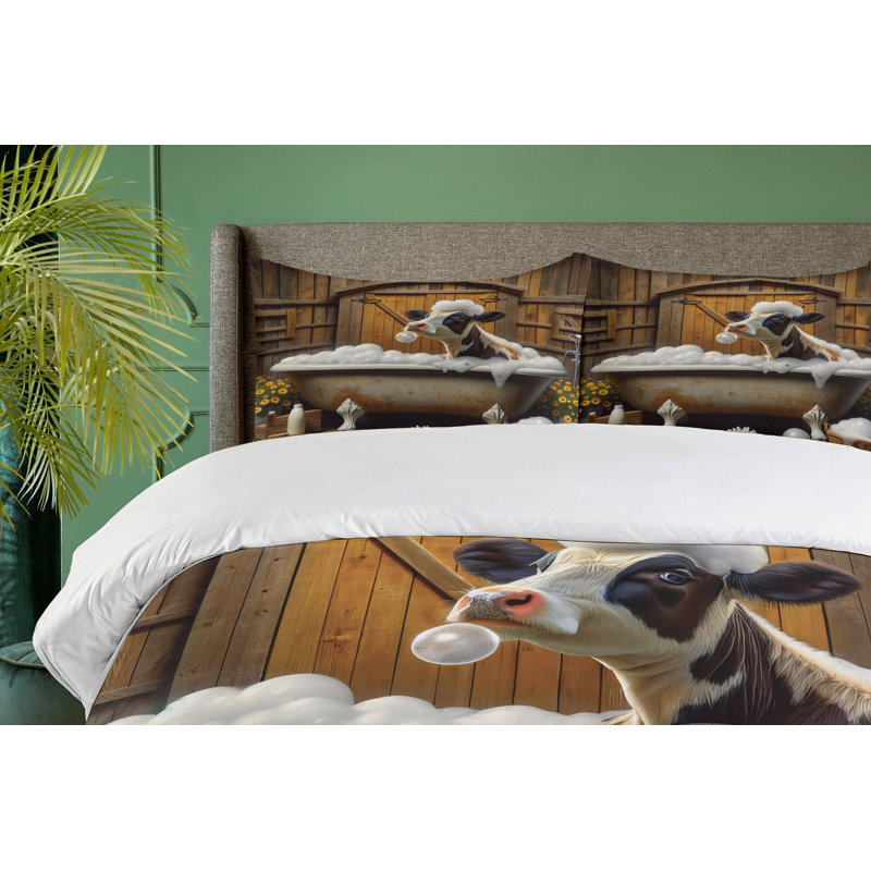 Rustic Duvet Cover, California King Duvet Cover + 2 Standard Shams