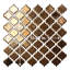 Carreau de mosaïque en porcelaine 2 po x 2 po Hudson