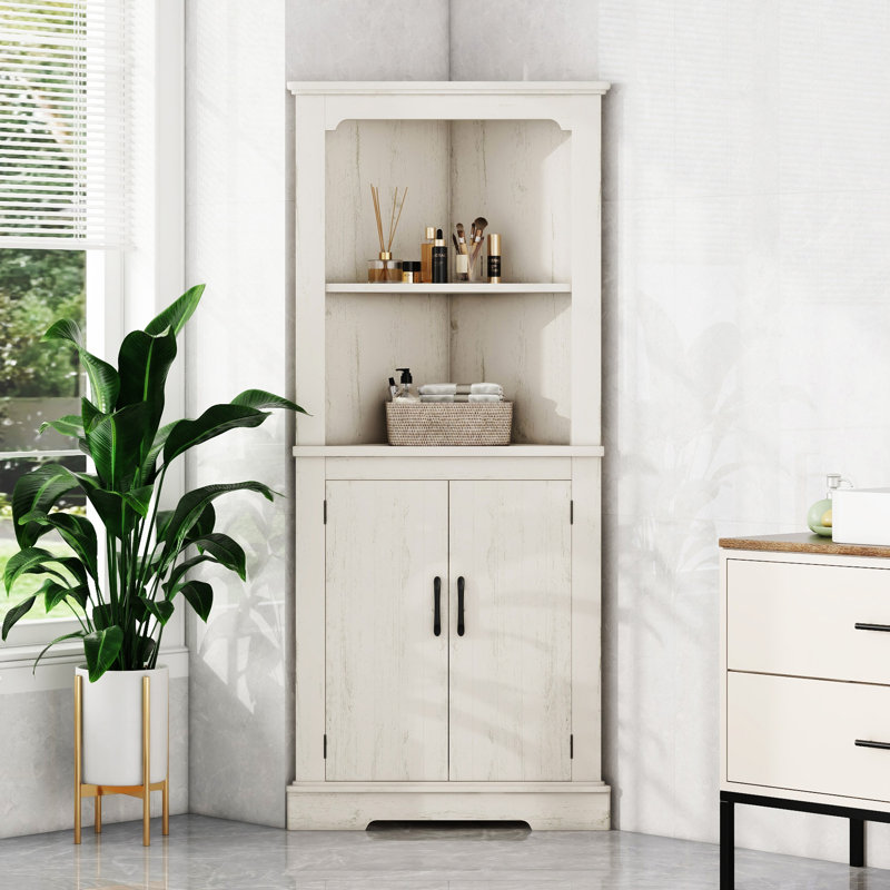 Grande armoire d'angle avec portes pour le salon, Beige