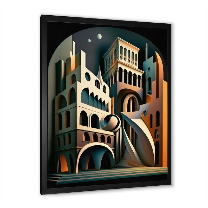 «Geometric Graffiti II», reproduction sur toile, Impression noire sur toile encadrée, L 12 po x H 20 po