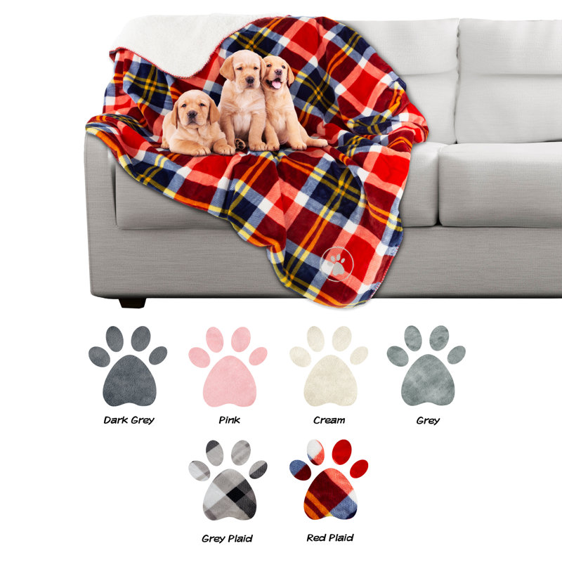 Large Red Plaid Waterproof Outdoor Pet Blanket