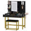 Bureau de coiffeuse avec miroir à DEL, coiffeuse de maquillage avec tiroirs, rangement dissimulé, prise de charge pratique