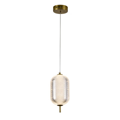 1-Light Brass LED Pendant