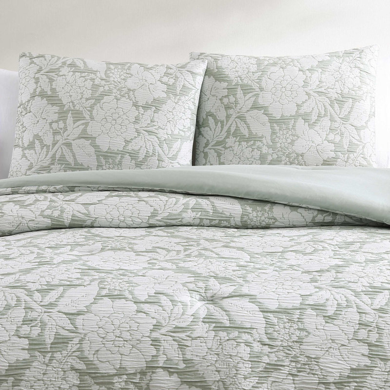 Ensemble de housse de couette réversible à motif floral Stone Cottage, Vert, Housse de couette très grand et 2 très grandes t