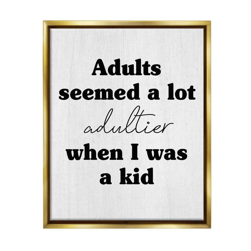 "Sassy Adult Expression" par Lil 'Rue sur toile, Cadre flottant métallique doré, H 31 po x l 25 po