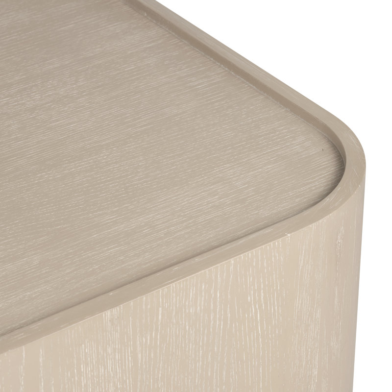 Callen 22 in. Square Tan Solid Wood Accent End Table