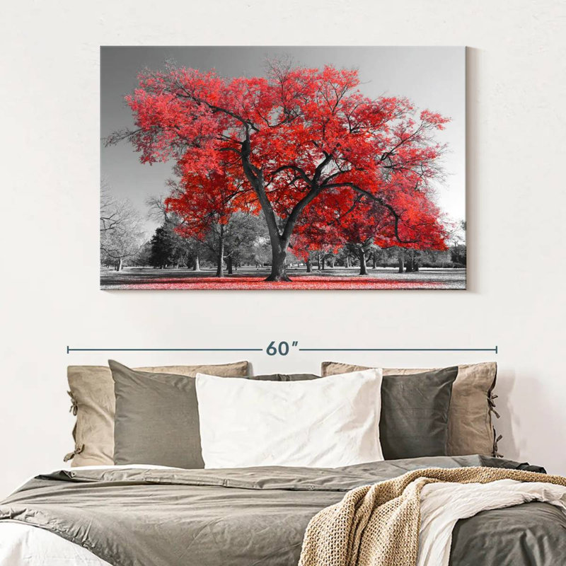 " Red Tree Canvas Print ", 34" H x 51" W x 1.25" D