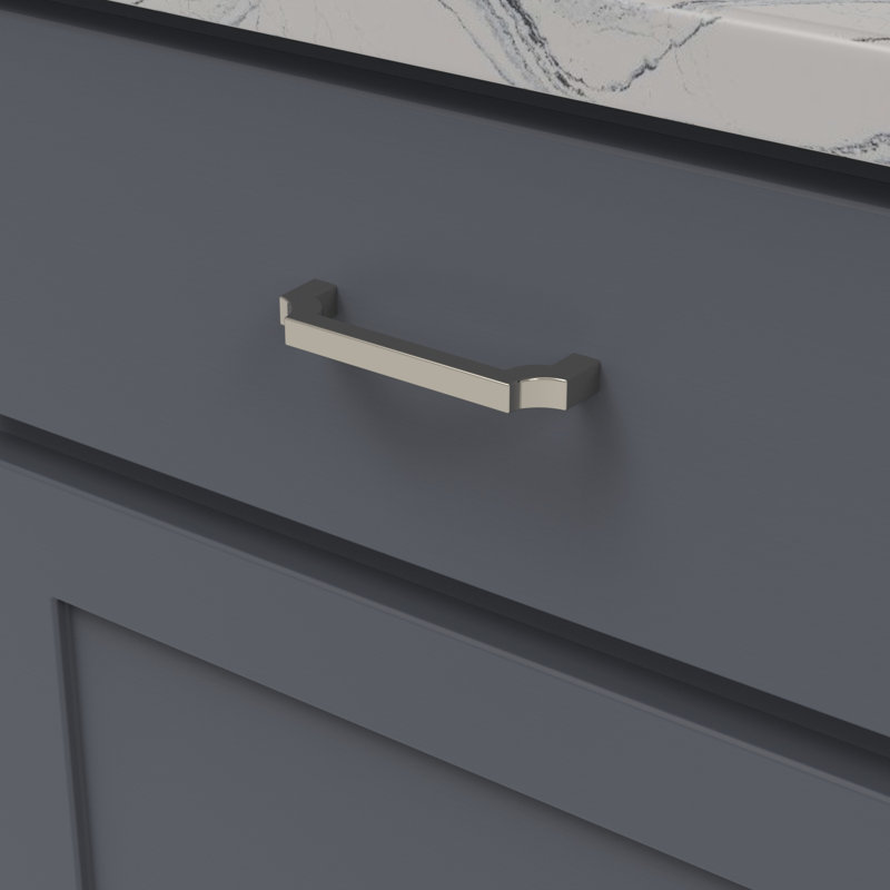 Monarch Collection Pull - Cabinet Pull - Transitional Hardware for Drawers & Cabinets, Polished Nickel, 3-3/4"