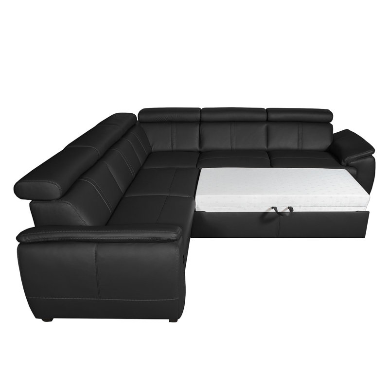Bangert 5 Seater Sofa Bed, Black