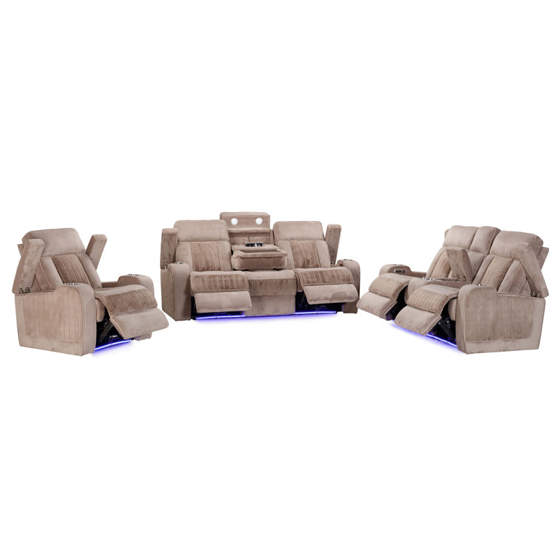 Causeuse et fauteuil inclinable électrique Desiri, Beige