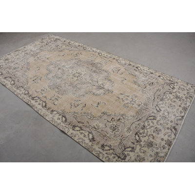 Classic Wool Rug, 61.4x116.9 Inch Beige Patchwork Rug
