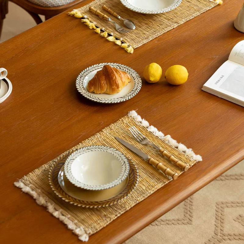 Grande table de salle à manger rectangulaire haut de gamme brune, H 29,52 po x L 70,86 po x l 33,46 po