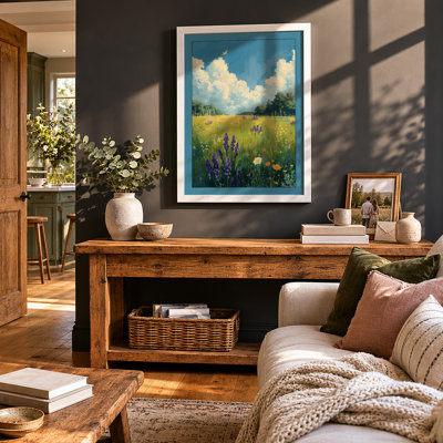 Wildflower Meadow Landscape - Framed Print