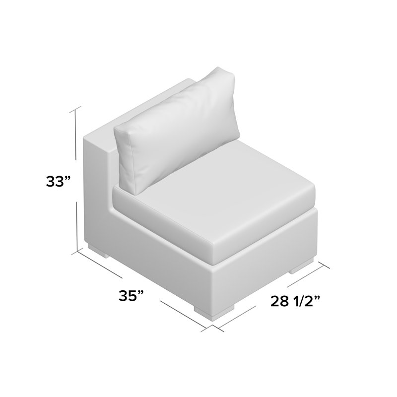 Chaise de terrasse sans accoudoirs avec coussins Convene, Moka
