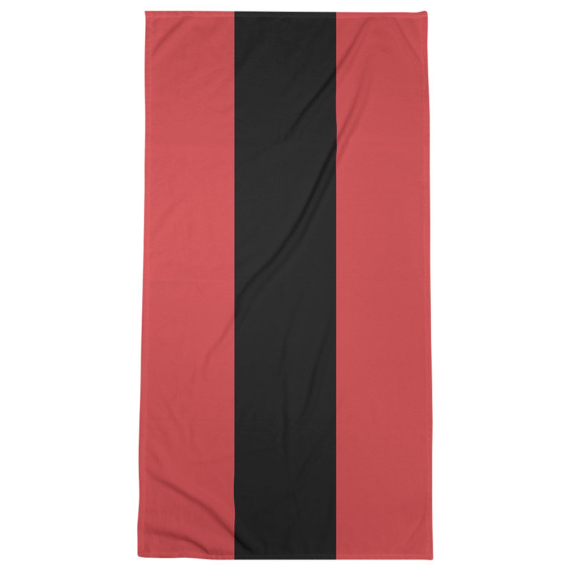 Cotton Blend Lightweight Beach Towel, Red/Black/Red