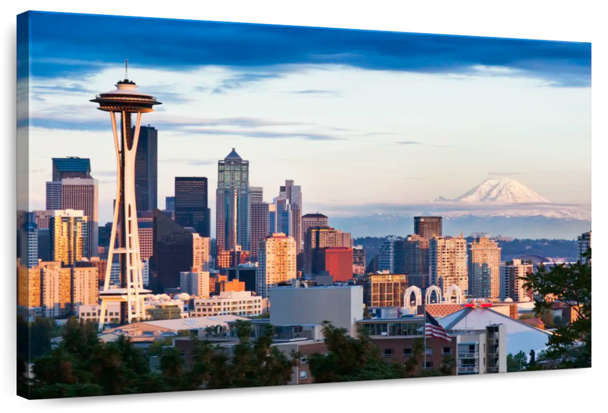 Seattle Designs Ebern Designs Sireci Seattle Skyline And Mt. Rainier | Wayfair