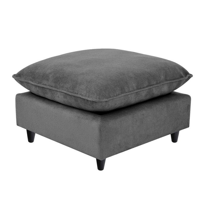 Canapé modulaire avec repose-pieds 31,5 po Annamaria, Chenille grise foncée