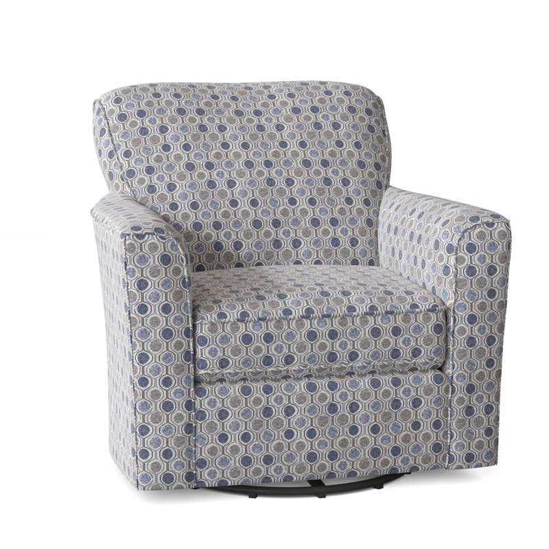 Fauteuil pivotant de 35,5 po Kaylee, Bleu fumé performance multicolore