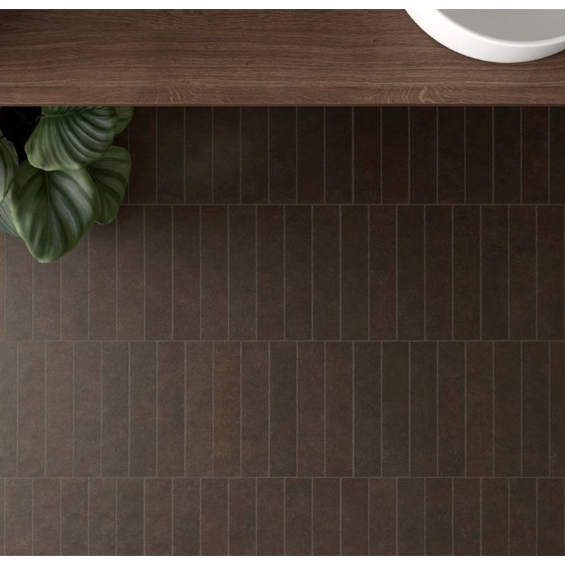 Stage 2.5 in. x 12 in.  Stone-Look Porcelain Floor And Wall Tile (5.38 Sq. Ft. / Case), Brown