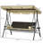 Outdoor 3 - Seat Canopy Swing With Removable Cushion, Pillows, And Adjustable Shade For Porch, Garden, Poolside, Backyard 704 Lbs Weight, 52" Seat, 45 Adjustment, Cup Holders, Trays, Pe , Steel