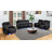 Aura Black Breathable Leather Power Reclining Leather Loveseat With LED Lights, Console & Wireless Charging