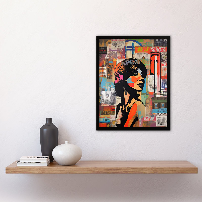 Alexcis Stencil On City Poster Wall Young Woman Portrait Bold - Single Picture Frame Print