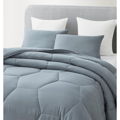 Washed Microfiber Bedding Honeycomb Comforter Set