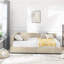 Storage Upholstered Tufted Bed Frame, Sofa Bed Frame with Comfortable Backrest and Armrests-1047404732-1047404735